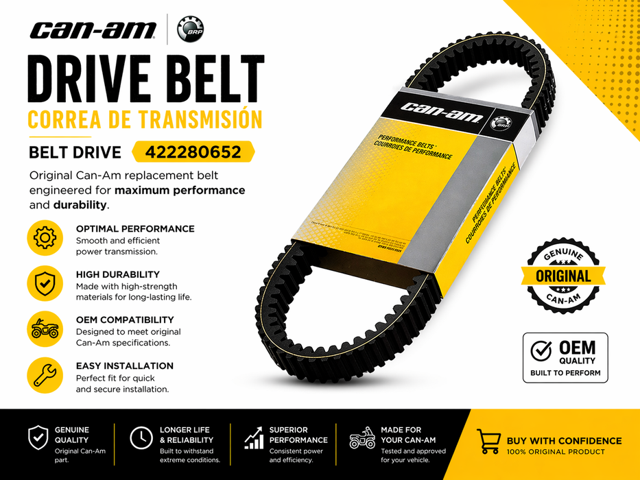 NEW OEM MAVERICK X3 TURBO R R 195HP 2018-26  HIGH PERFORMANCE DRIVE BELT INTERCOOLED TCIC 422280652