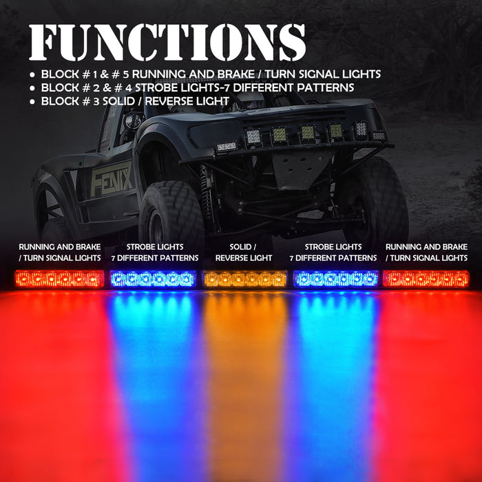 Xprite RZ Series 30" Offroad Rear Chase LED Strobe Light bar with Brake Reverse Xprite.